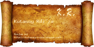 Kutassy Róza névjegykártya